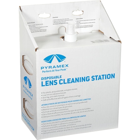 Pyramex Lens Cleaning Station, 1200 Tissues, 16oz Solution LCS20